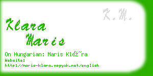 klara maris business card